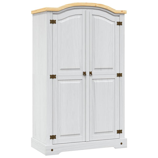 Wardrobe Mexican style pinewood 2 doors white