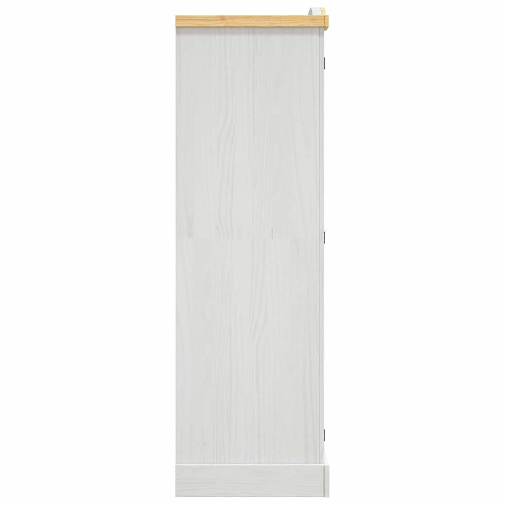 Kleiderschrank Mexiko-Stil Kiefernholz 3 Türen Weiß