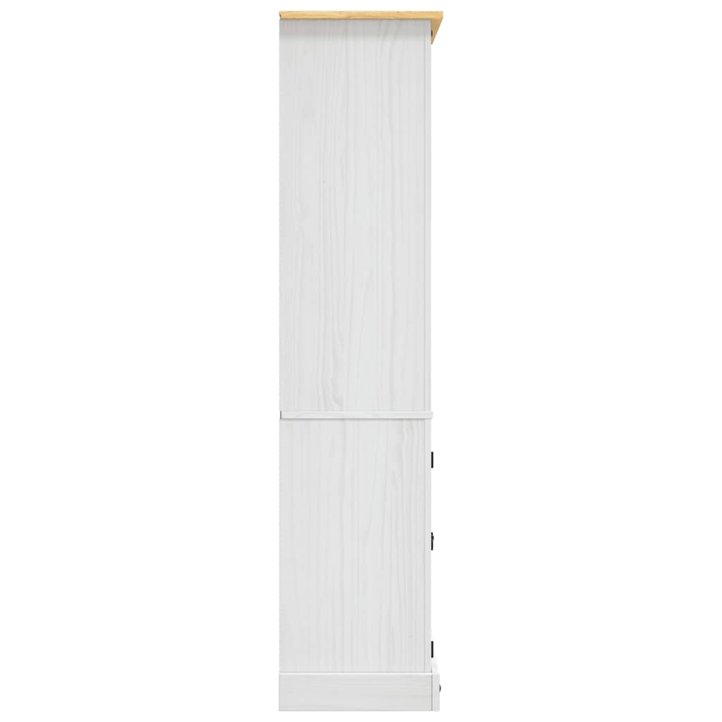 Buffetschrank Mexiko-Stil Kiefernholz Weiß 80x40x170 cm