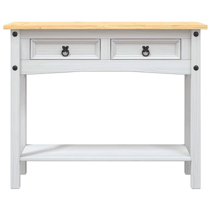 Konsolentisch Mexiko-Stil Kiefernholz Weiß 90x34,5x73 cm