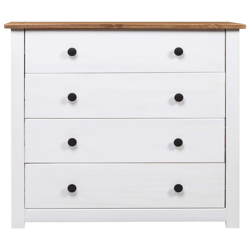 Beistellschrank Weiß 80×40×73 cm Panama-Kiefer