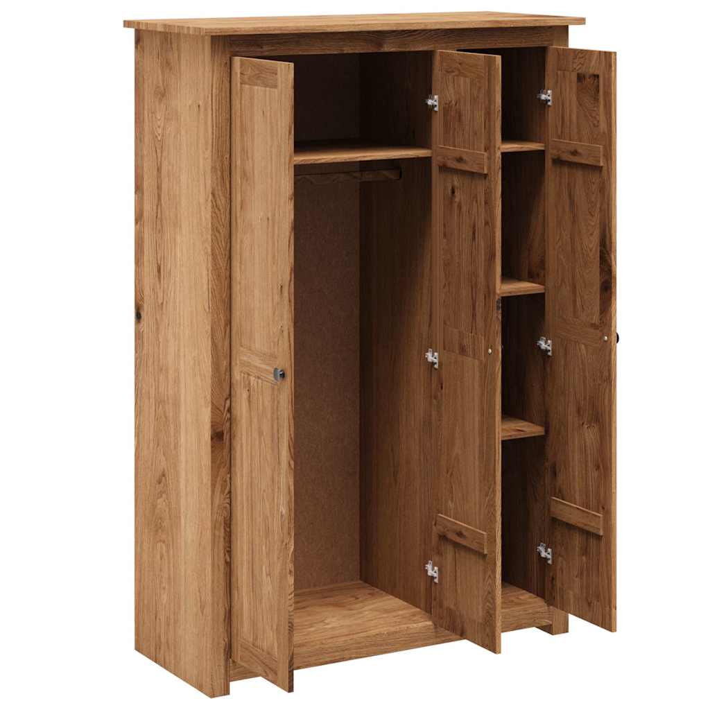 Kleiderschrank 3-Türig 118×50×171,5 cm Kiefer Panama Serie