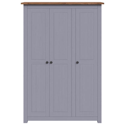 Kleiderschrank 3-Türig Grau 118×50×171,5 cm Kiefer Panama Serie