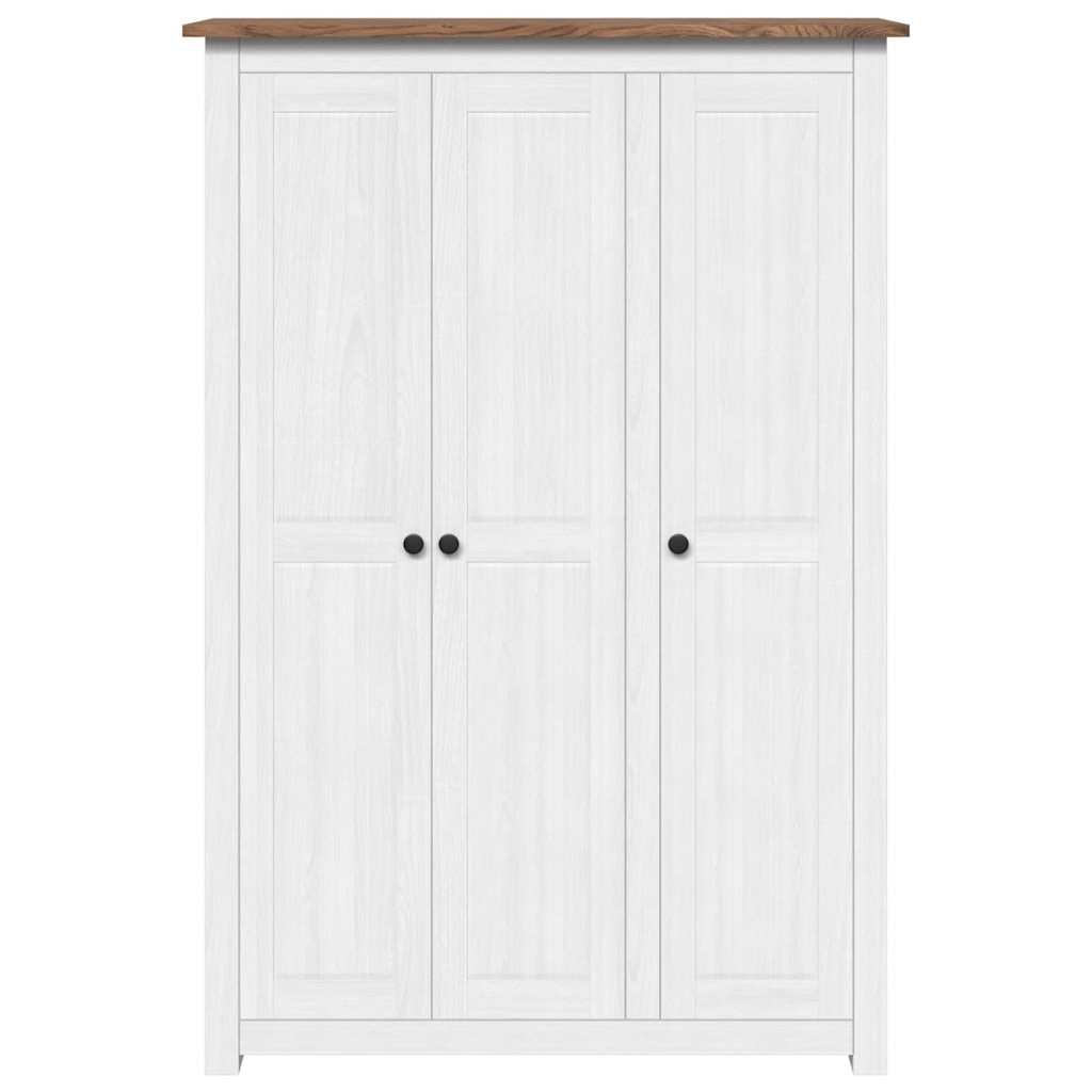 Kleiderschrank 3-Türig Weiß 118×50×171,5 cm Kiefer Panama Serie