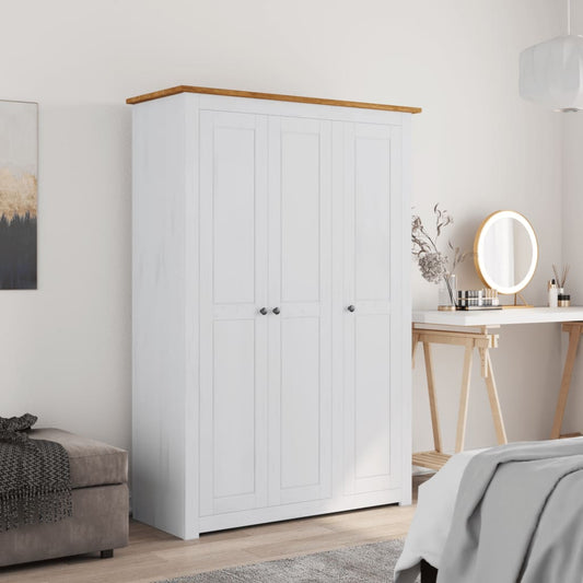 Wardrobe 3-door white 118×50×171.5 cm pine Panama series