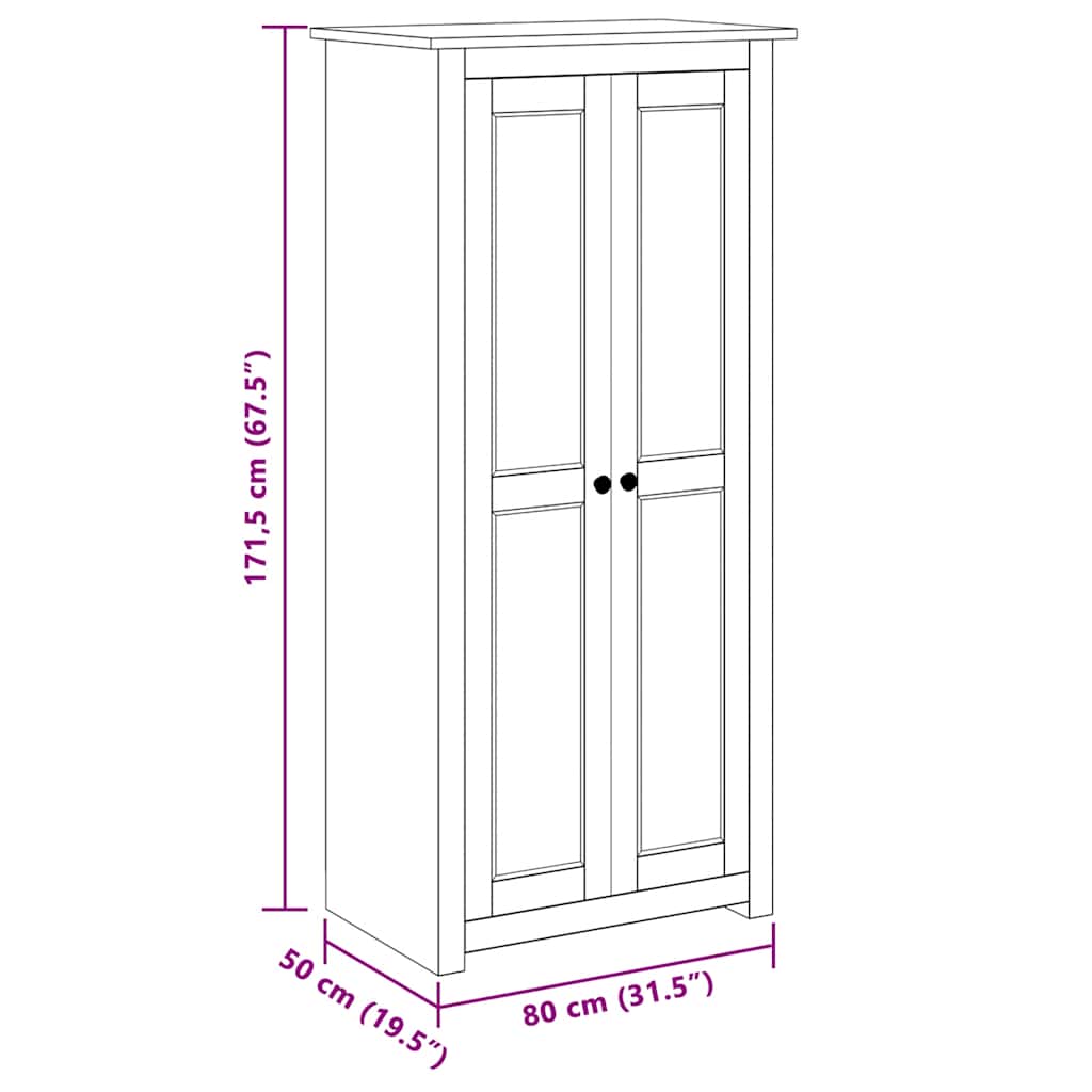 Kleiderschrank Weiß 80×50×171,5 cm Kiefer Massiv Panama Serie