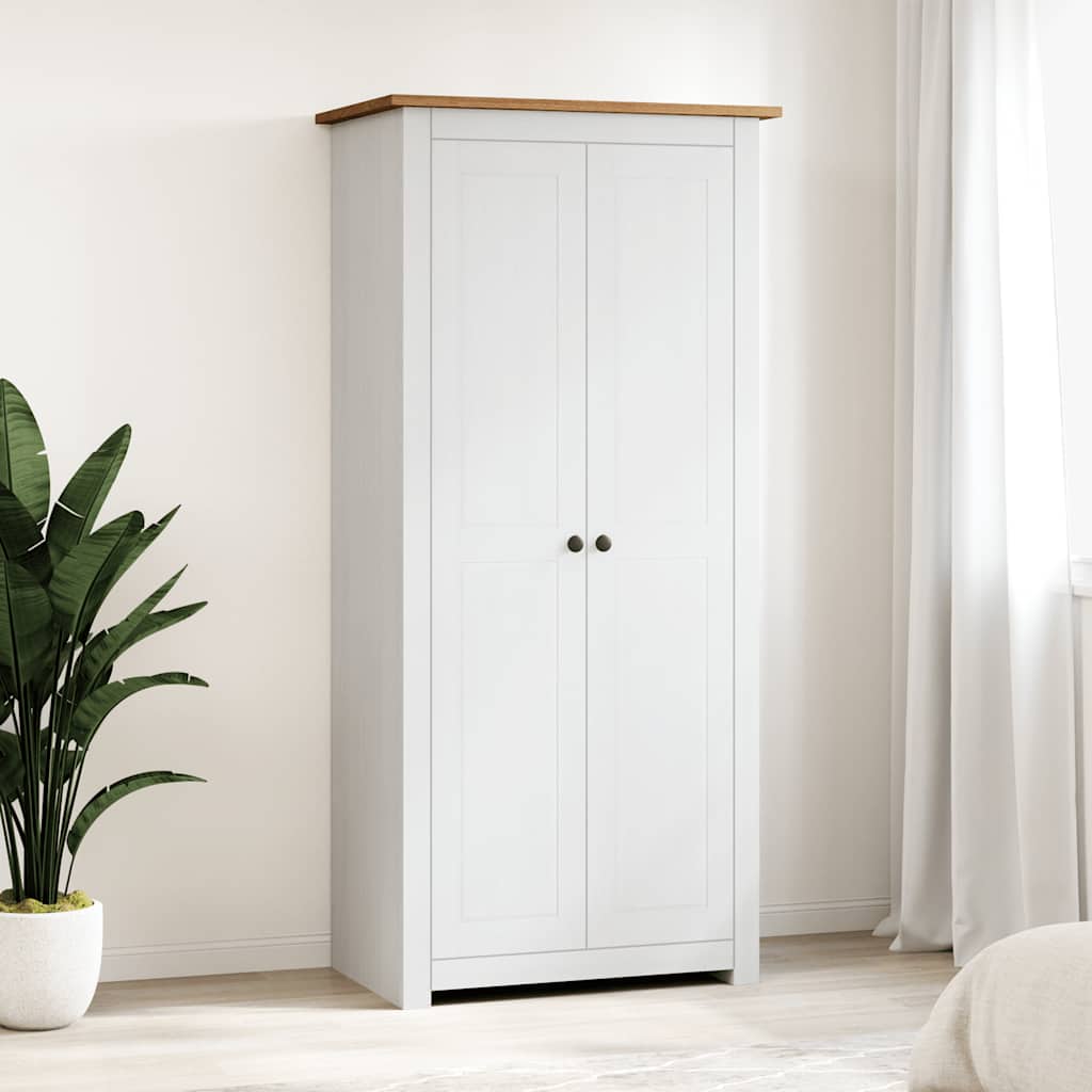 Kleiderschrank Weiß 80×50×171,5 cm Kiefer Massiv Panama Serie