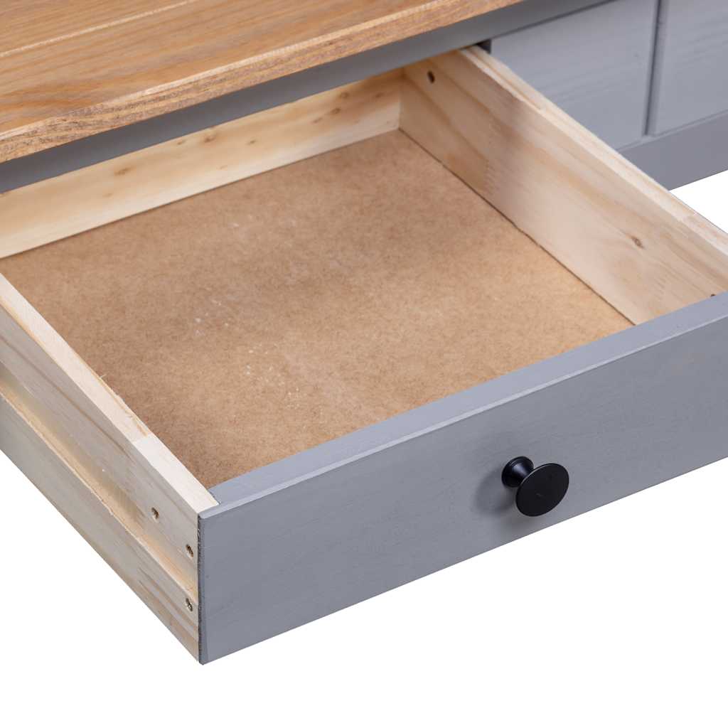 Couchtisch Grau 100x60x43,5 cm Massivholz Panama-Kiefer