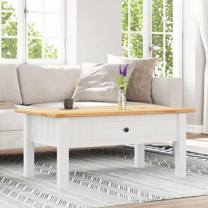 Couchtisch Weiß 100x60x43,5 cm Massivholz Panama-Kiefer
