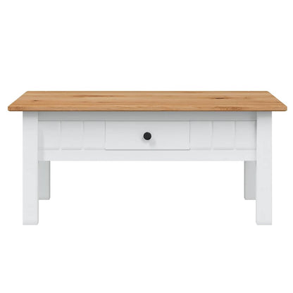 Couchtisch Weiß 100x60x43,5 cm Massivholz Panama-Kiefer