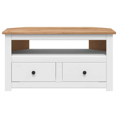 TV-Eckschrank Weiß 93 x 49 x 49 cm Massivholz Panama-Kiefer