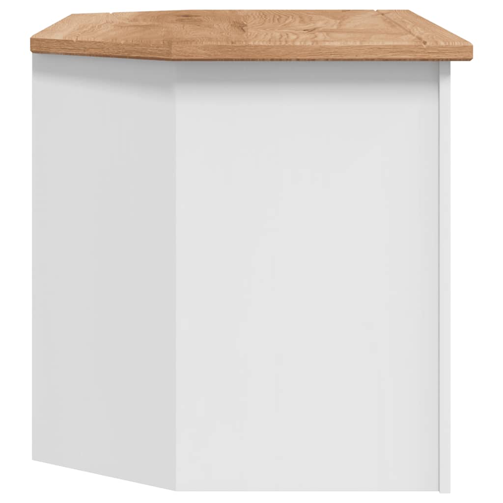 TV-Eckschrank Weiß 93 x 49 x 49 cm Massivholz Panama-Kiefer