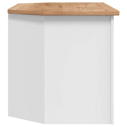 TV-Eckschrank Weiß 93 x 49 x 49 cm Massivholz Panama-Kiefer