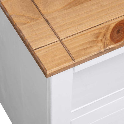 TV-Eckschrank Weiß 93 x 49 x 49 cm Massivholz Panama-Kiefer