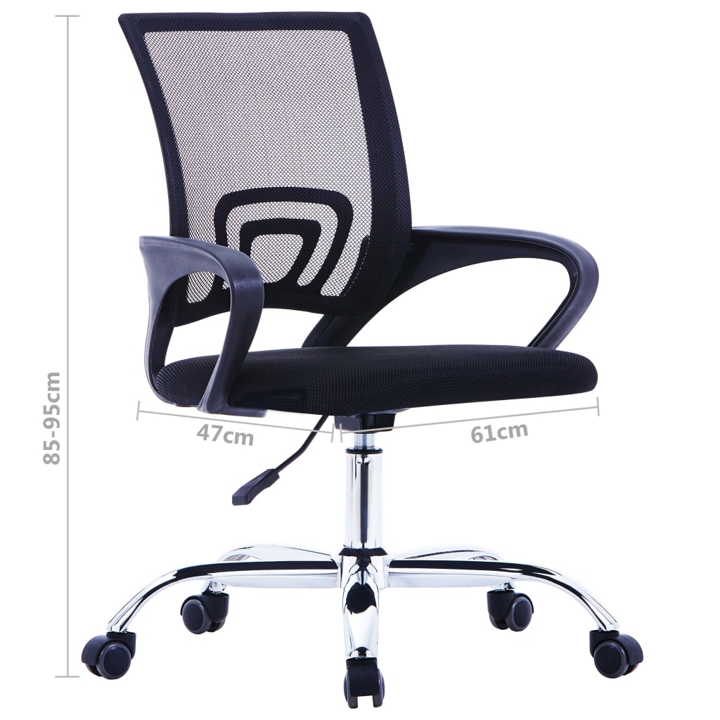 Bürostuhl mit Netzrückenlehne Schwarz Stoff