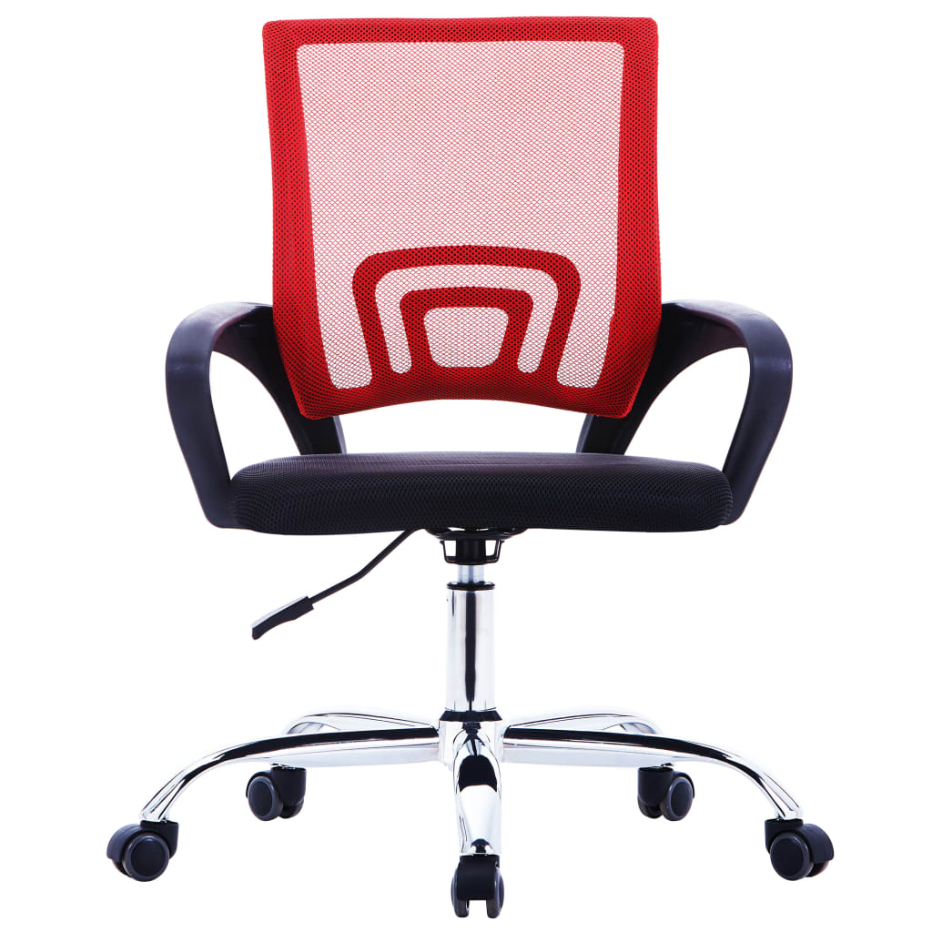 Bürostuhl mit Netzrückenlehne Rot Stoff