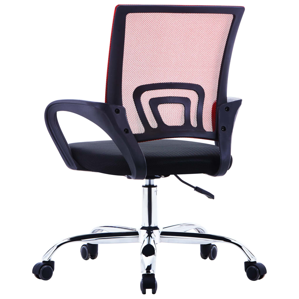 Bürostuhl mit Netzrückenlehne Rot Stoff