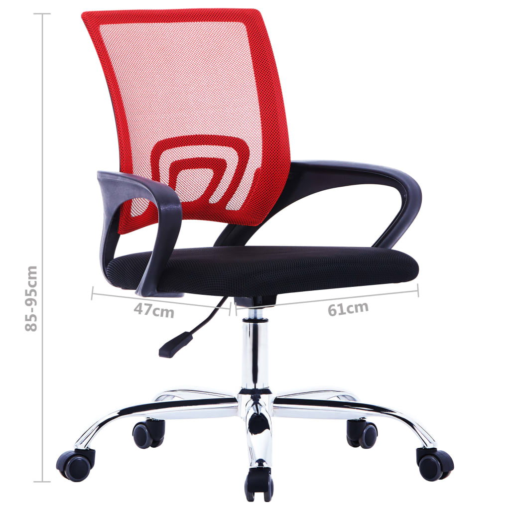 Bürostuhl mit Netzrückenlehne Rot Stoff