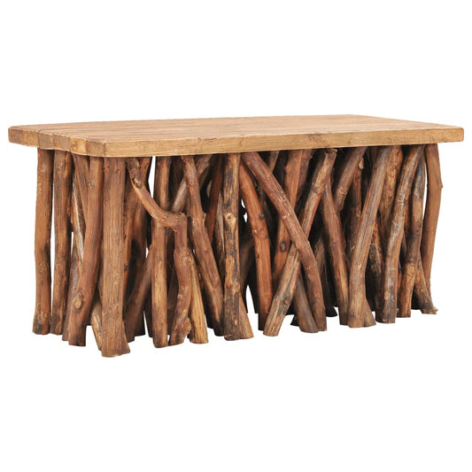 Couchtisch 100x40x47,5 cm Massives Altholz und Teakholz