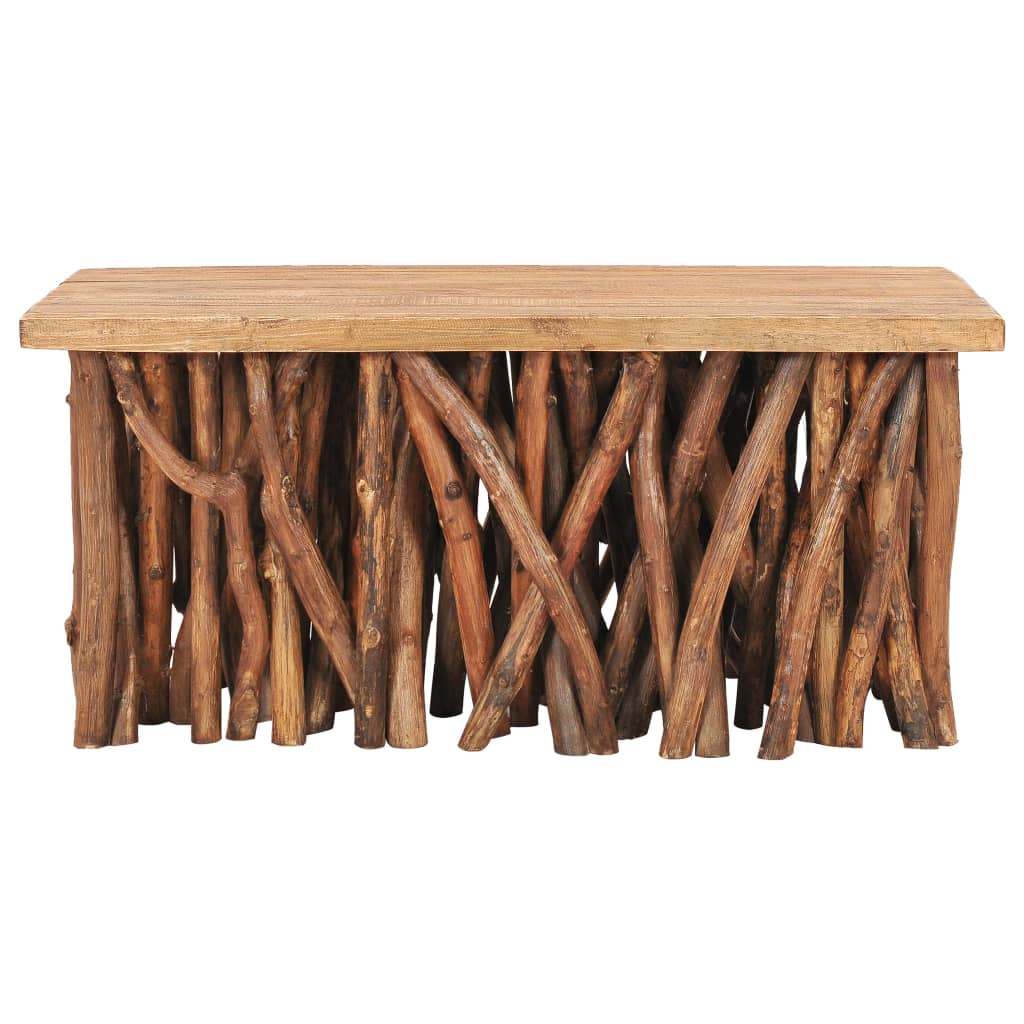 Couchtisch 100x40x47,5 cm Massives Altholz und Teakholz