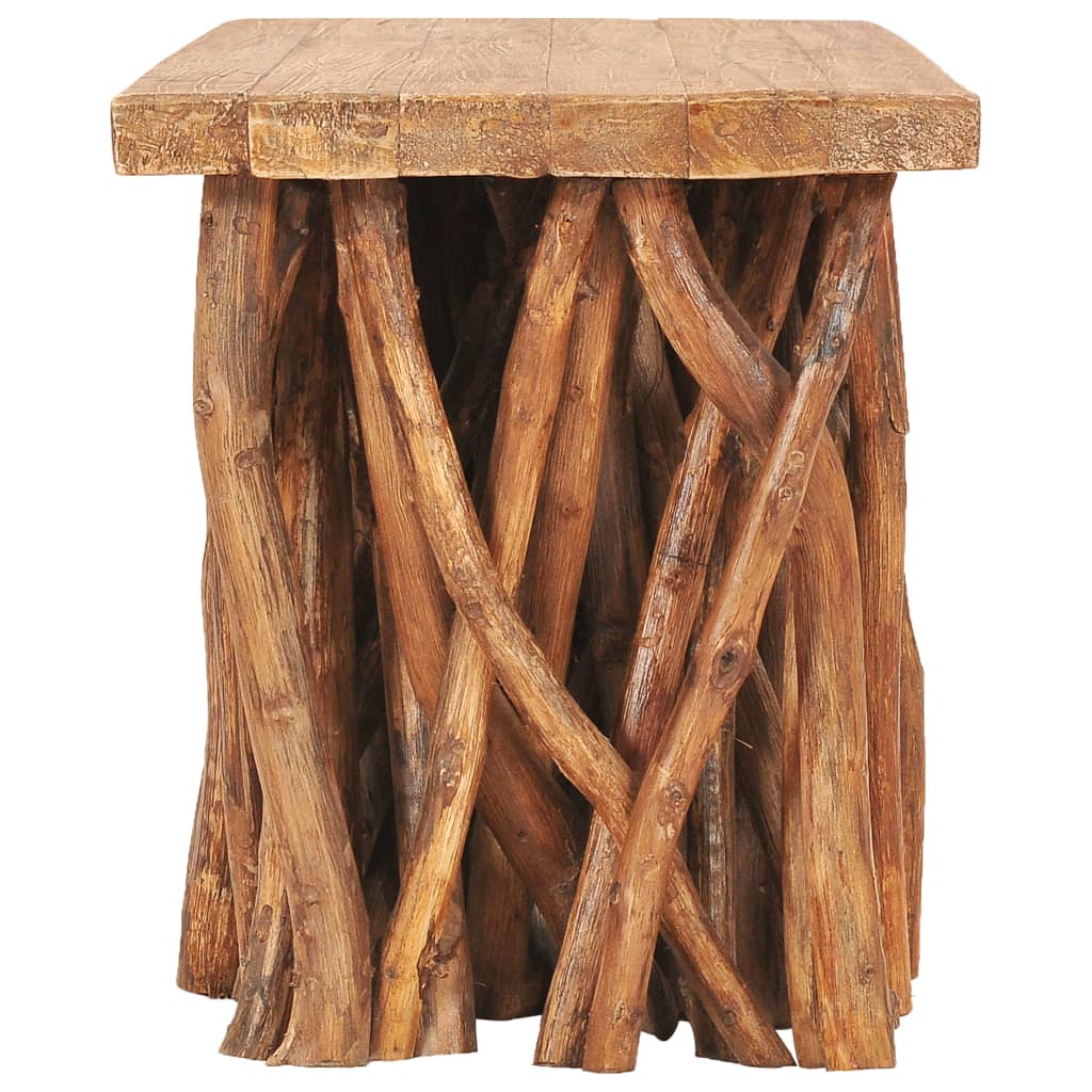 Couchtisch 100x40x47,5 cm Massives Altholz und Teakholz