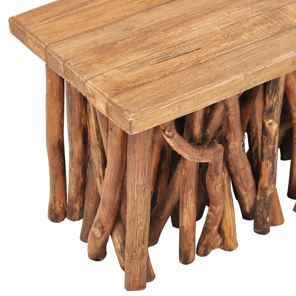 Couchtisch 100x40x47,5 cm Massives Altholz und Teakholz