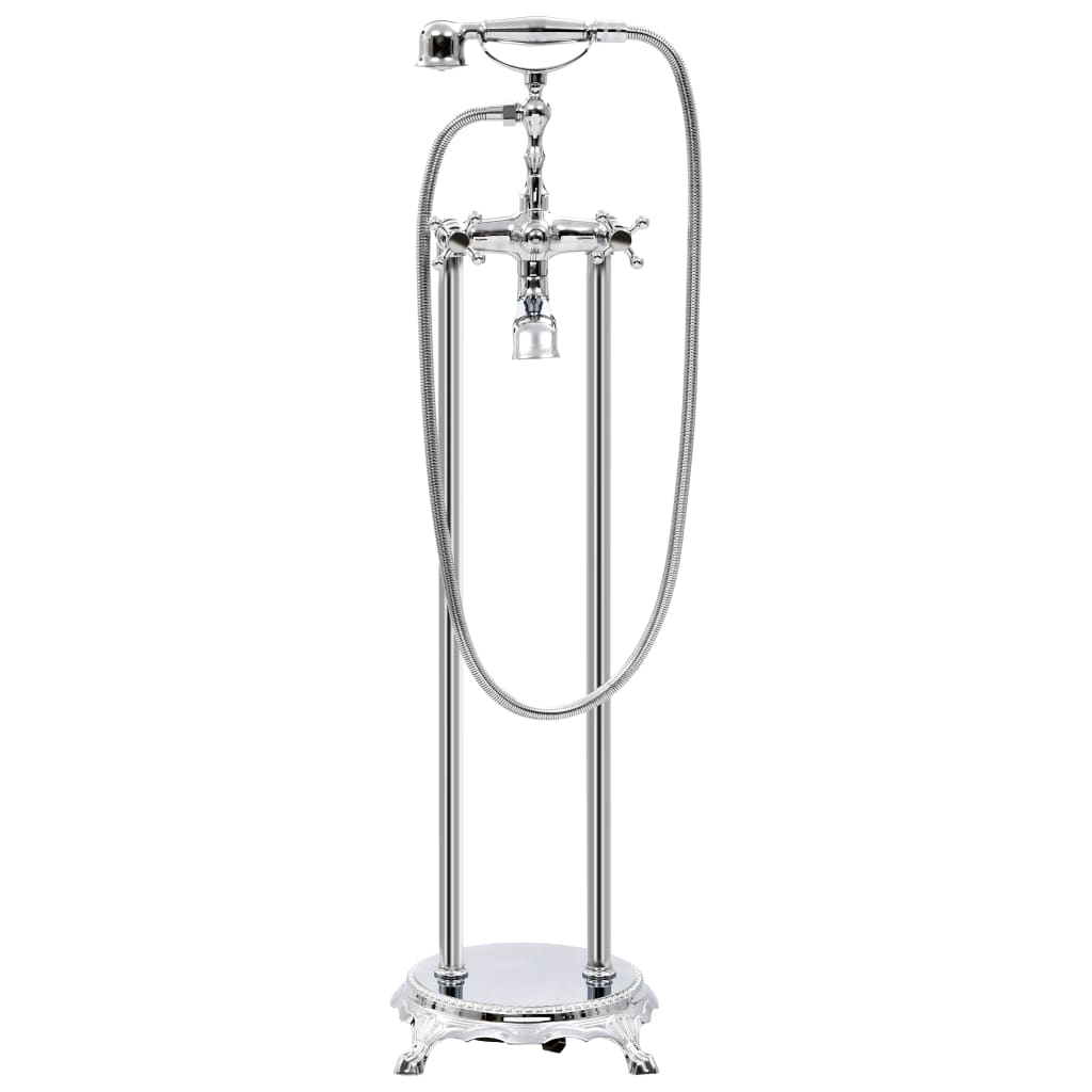 Freistehende Badewannenarmatur Edelstahl 99,5 cm Silbern