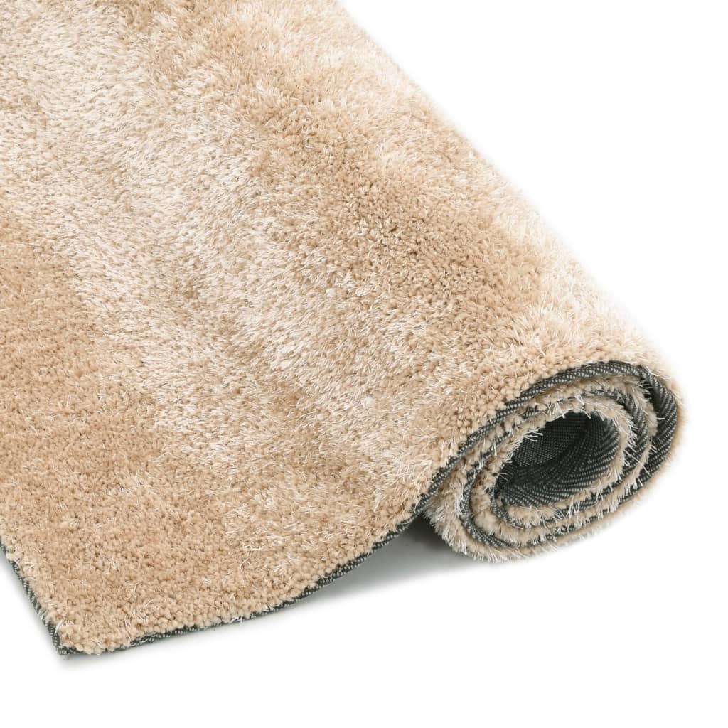 Hochflor-Teppich 140 x 200 cm Beige