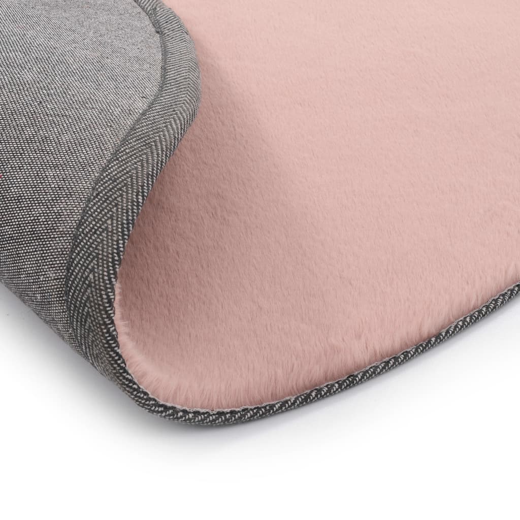 Teppich 80 cm Kunstkaninchenfell Altrosa