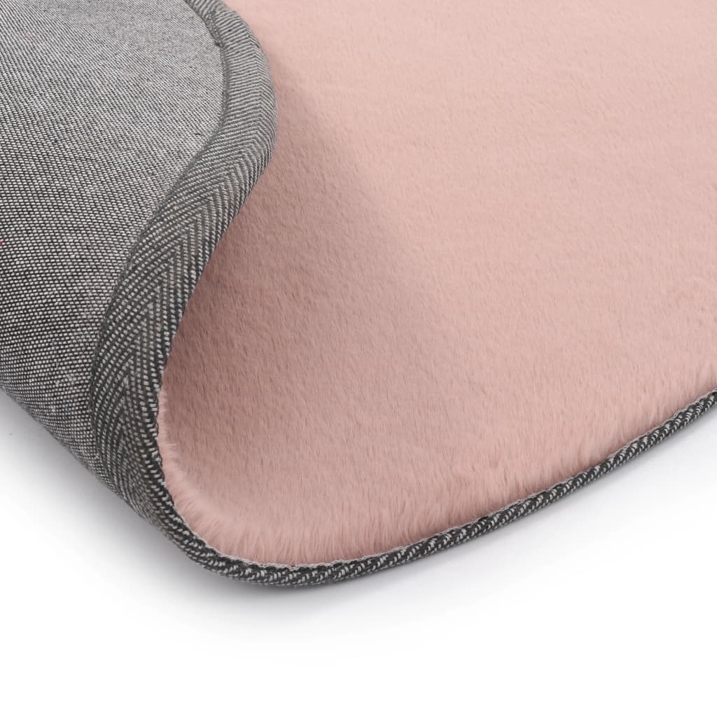 Teppich 160 cm Kunstkaninchenfell Altrosa