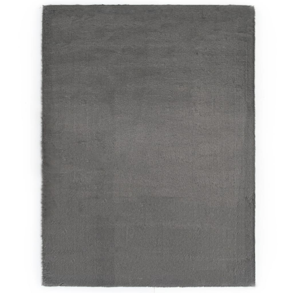 Teppich 160 x 230 cm Kunstkaninchenfell Dunkelgrau