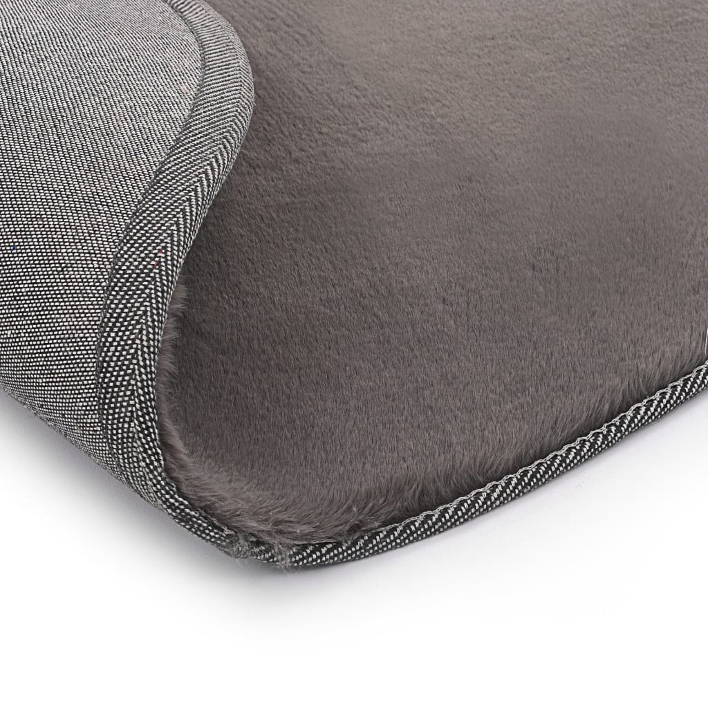 Teppich 160 cm Kunstkaninchenfell Dunkelgrau