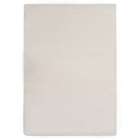 Teppich 140×200 cm Kunstkaninchenfell Creme