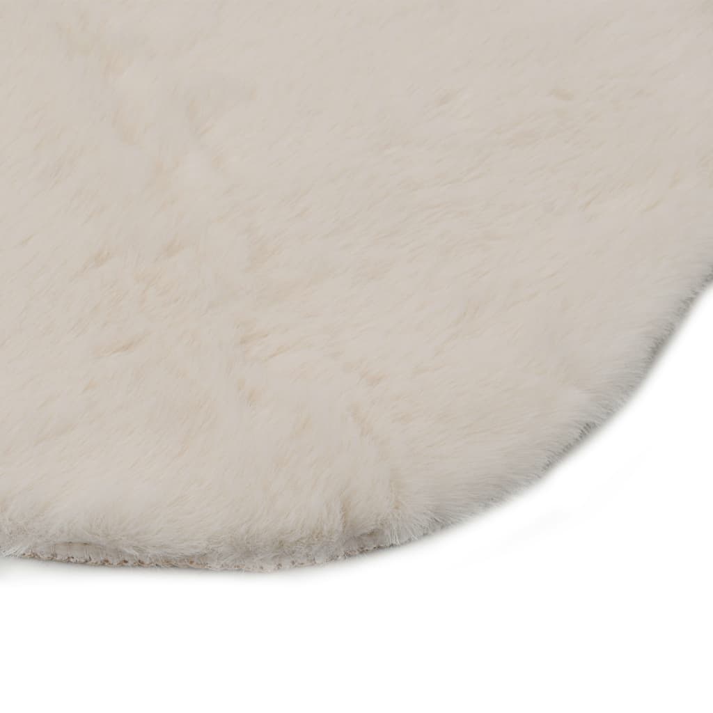 Teppich 65x95 cm Kunstfell Creme