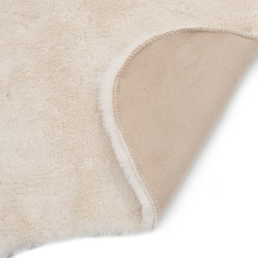 Teppich 65x95 cm Kunstfell Creme