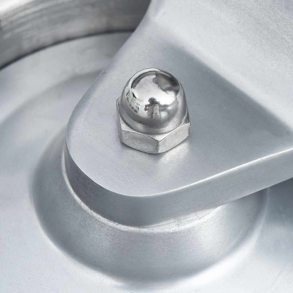Hamburgerpresse mit 500 Trennpapieren Aluminium 10 cm