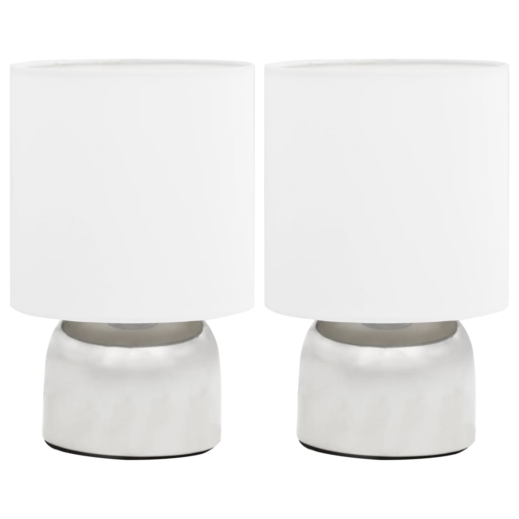 Lampes de table 2 pcs. Capteur tactile blanc E14