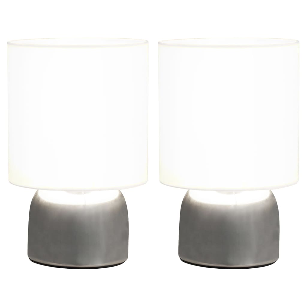 Lampes de table 2 pcs. Capteur tactile blanc E14