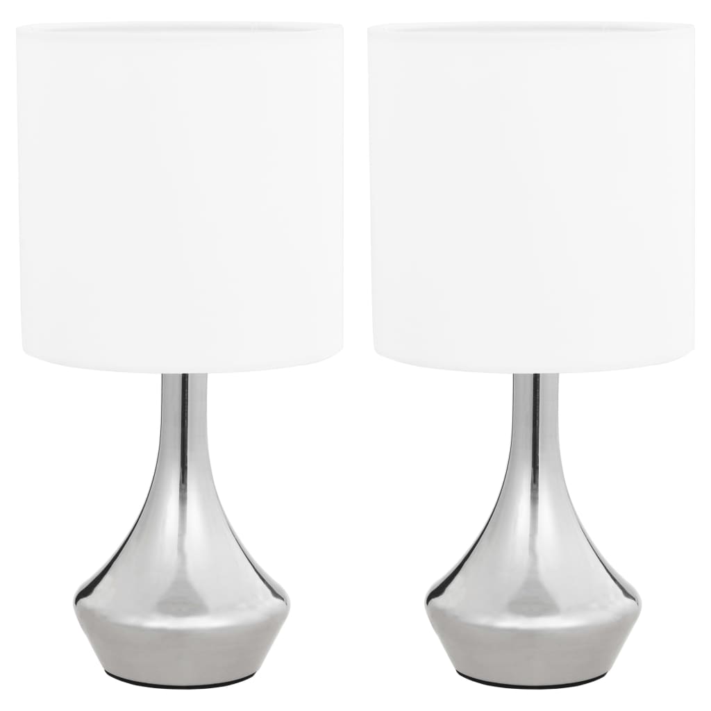 Lampes de table 2 pcs. Capteur tactile blanc E14