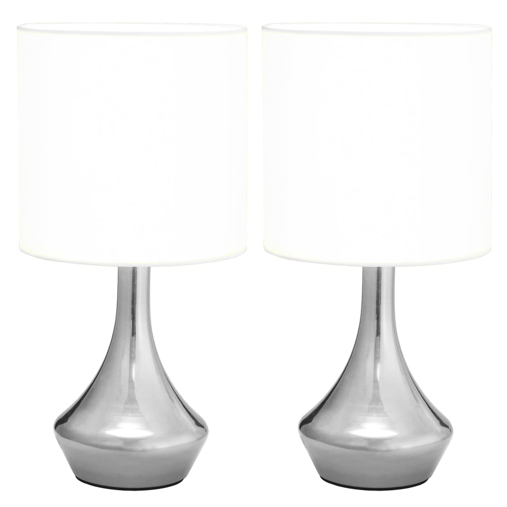 Lampes de table 2 pcs. Capteur tactile blanc E14