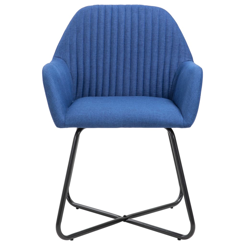 Chaises de salle à manger, 4 pièces, tissu bleu