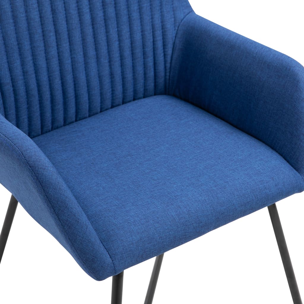 Chaises de salle à manger, 4 pièces, tissu bleu