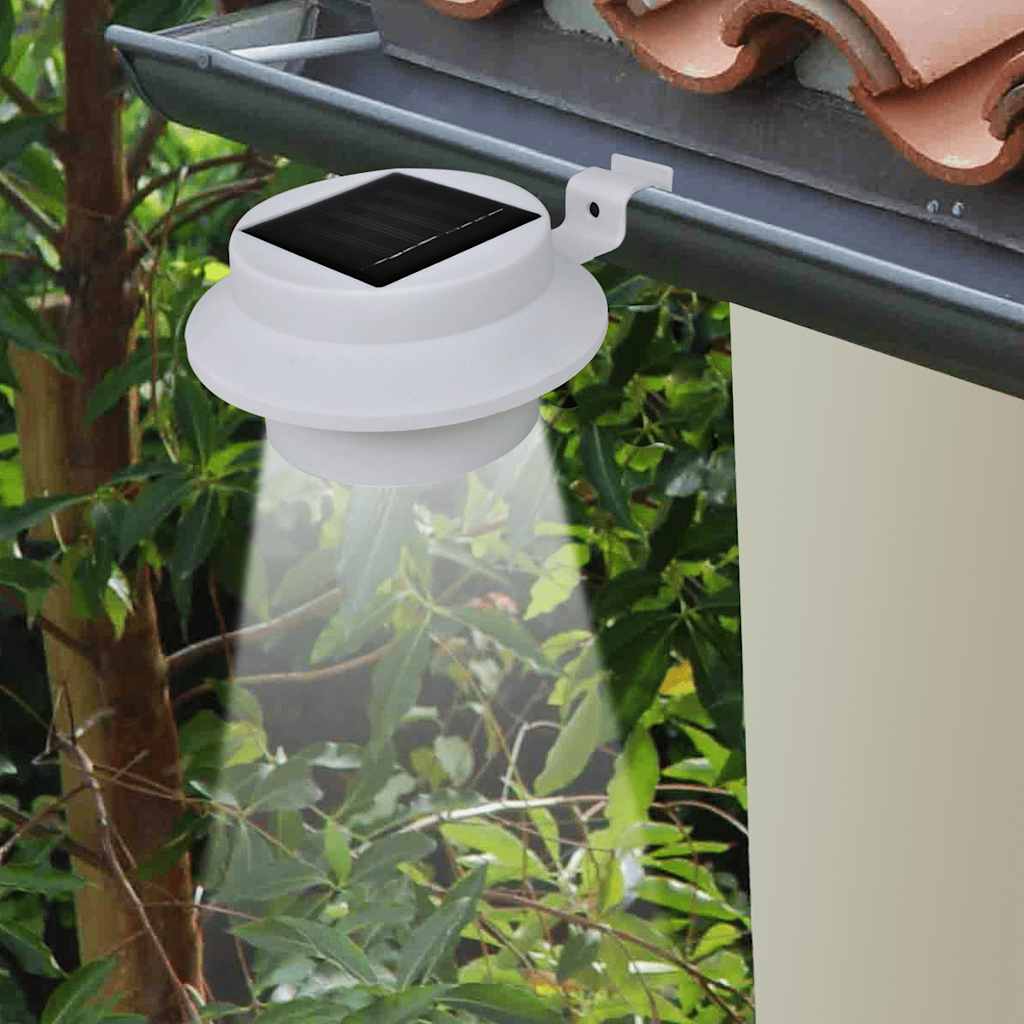 Solar-Außenleuchten für Zaun 12 Stk. LED Weiß