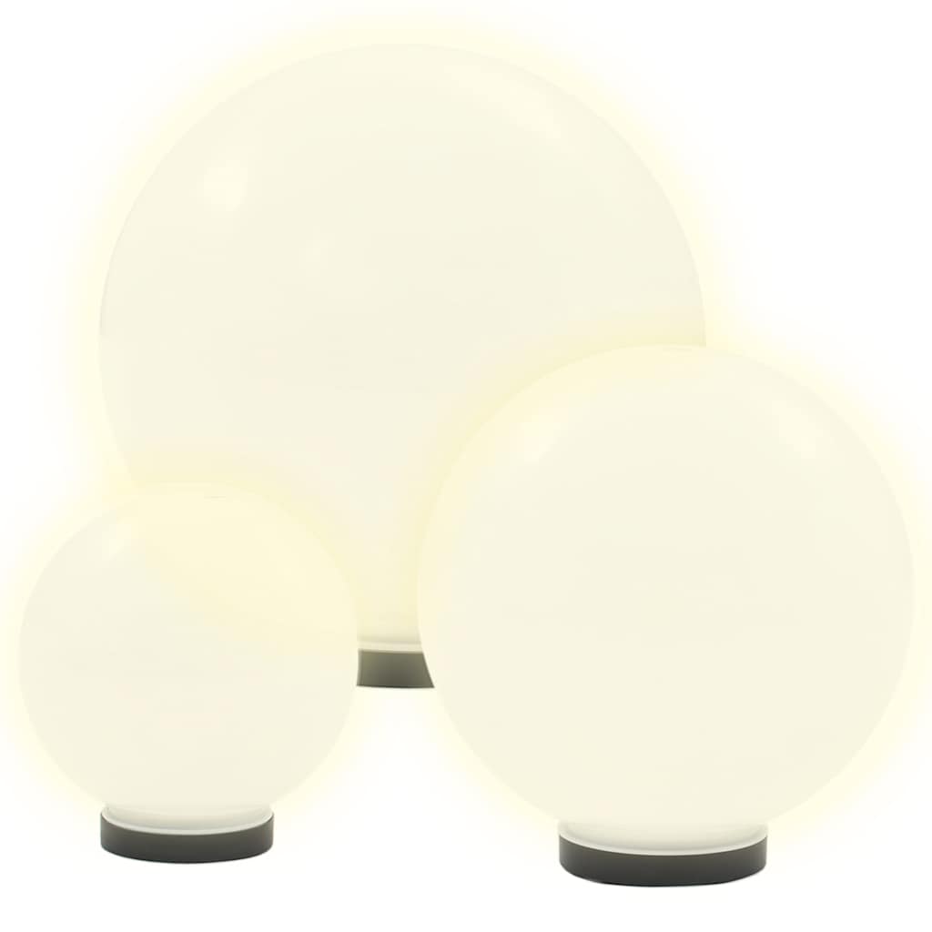6 Stk. LED-Gartenleuchten-Set Kugelförmig 20/30/40 cm PMMA