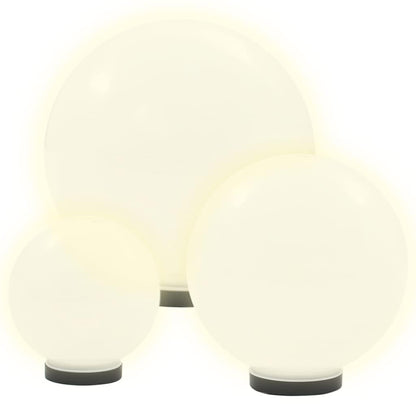 6 Stk. LED-Gartenleuchten-Set Kugelförmig 20/30/40 cm PMMA