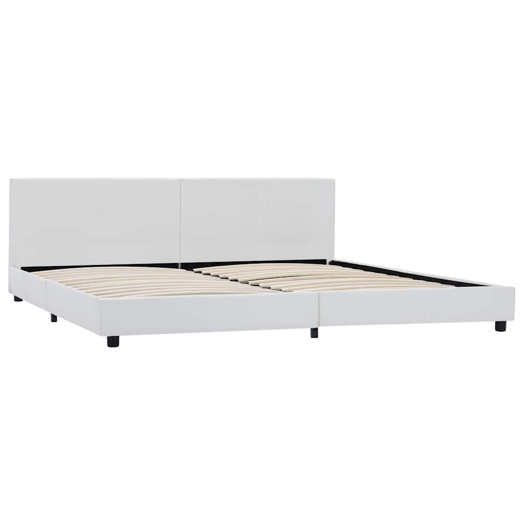Bettgestell Weiß Kunstleder 180x200 cm