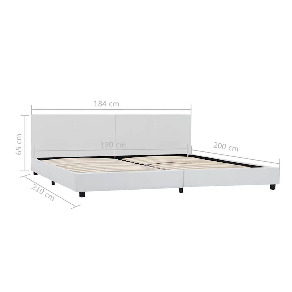 Bettgestell Weiß Kunstleder 180x200 cm