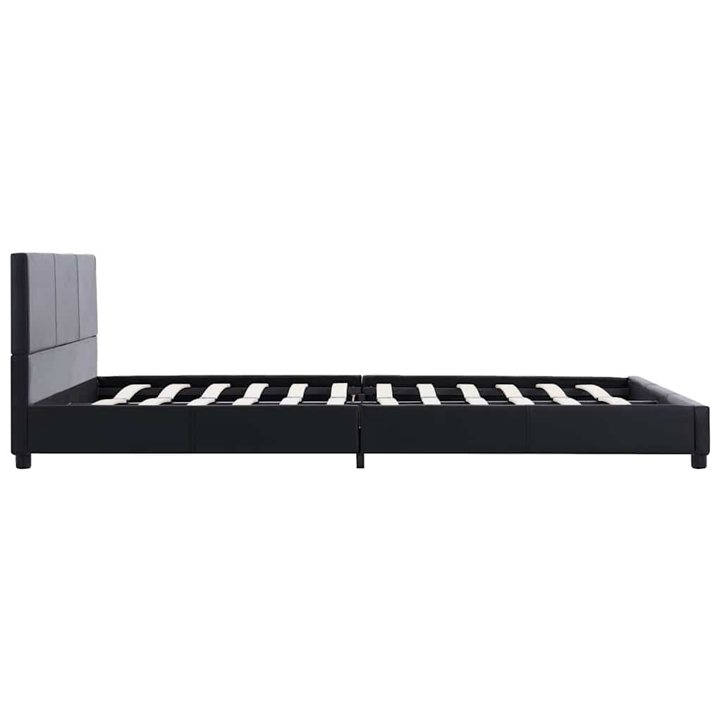 Bettgestell Schwarz Kunstleder 160x200 cm