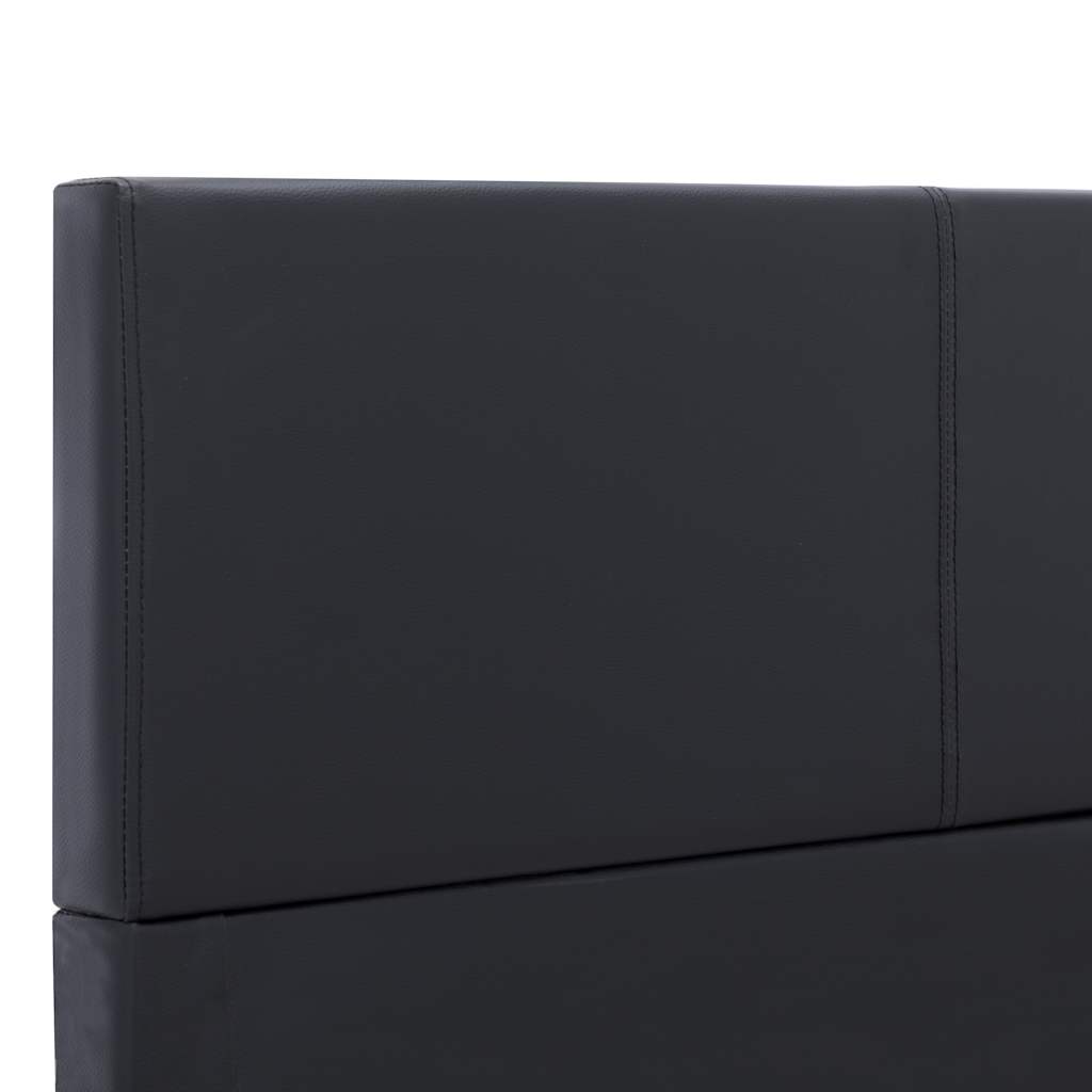 Bettgestell Schwarz Kunstleder 160x200 cm