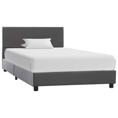 Bettgestell Grau Kunstleder 90x200 cm